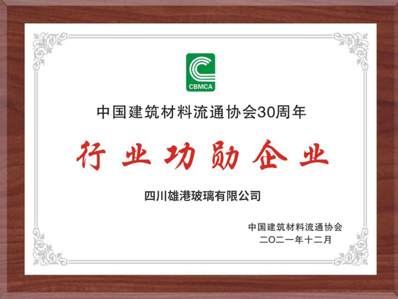雄港玻璃加冕中国建材30年行业功勋企业